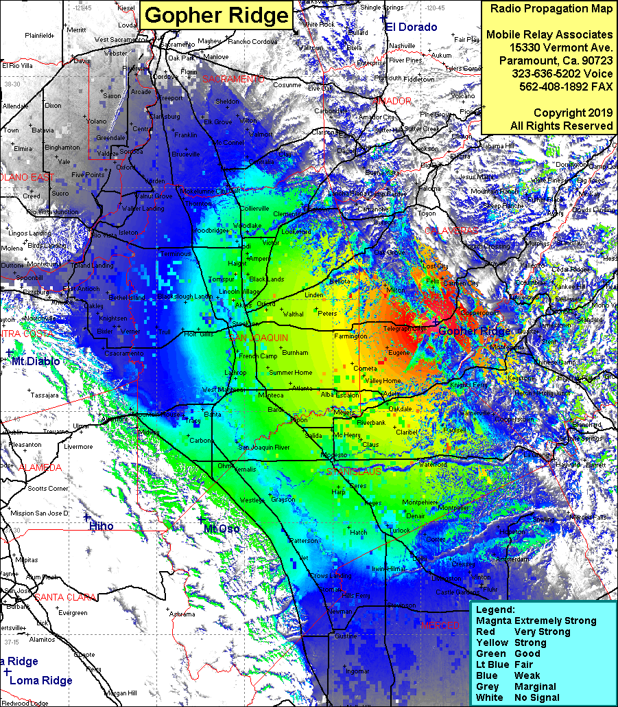 heat map radio coverage Gopher Ridge